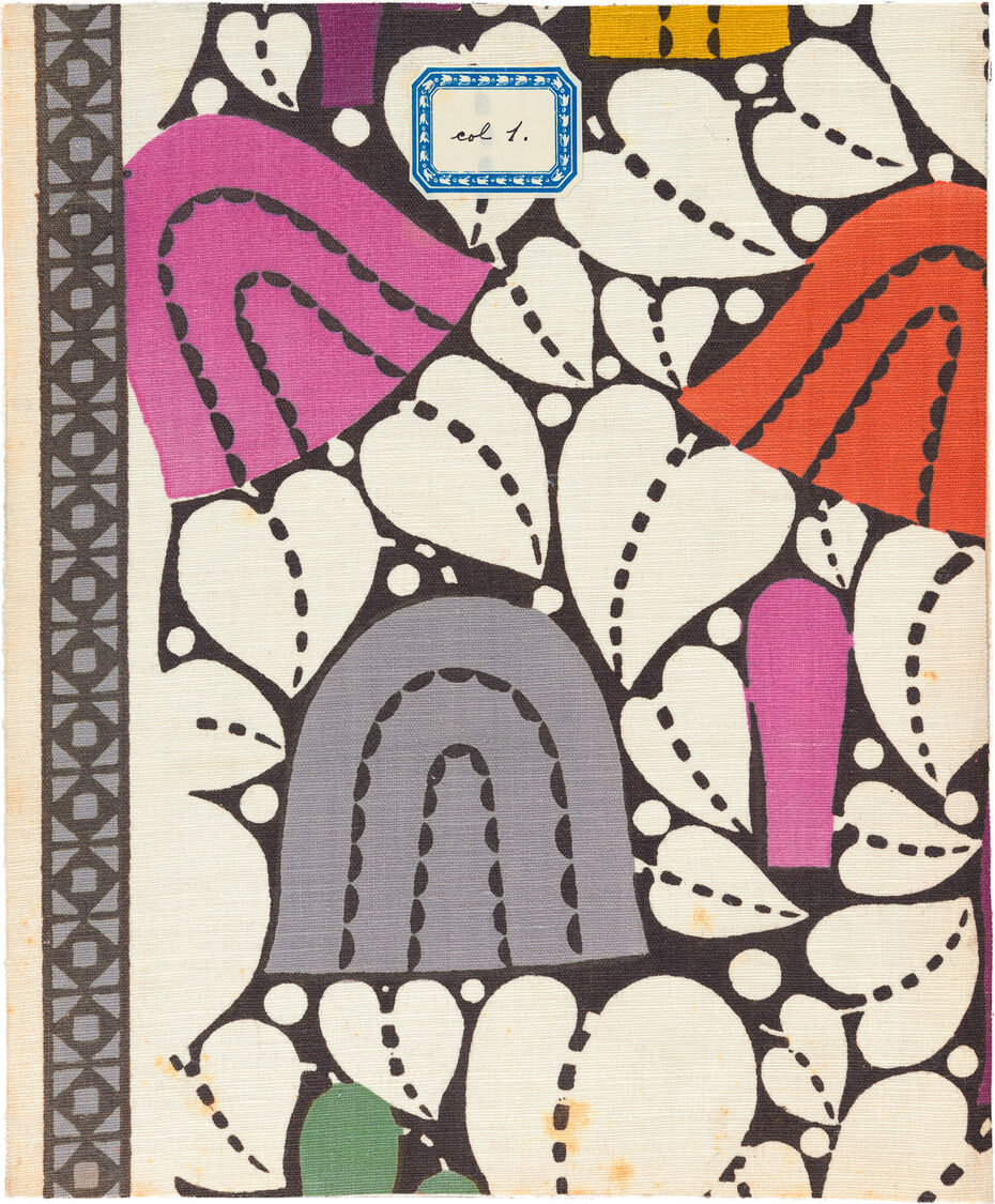Ил. 13. Образец ткани «Охотничий сокол». Й. Хоффман. Венские мастерские. 1911. Производилась на фабрике Ш. Штейнера (?), Франция. Лен, набойка. 30,7 × 25,7 см. Частное собрание, Санкт-­Петербург