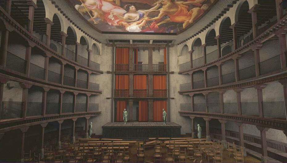 Ил. 3. Grupo de Investigación Teatro Siglo de Oro. Вид на сцену из зрительного зала Корраля Монтерия без театра кукол
