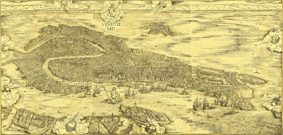 Ил. 1. Якопо де Барбари. Карта Венеции. 1500. Гравюра на дереве. 134,5 × 282 см. Музей Коррер, Венеция