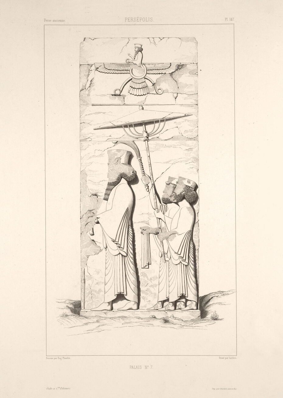 Ил. 2. Эжен Фланден. Прорисовка рельефа из Персеполя. 1851