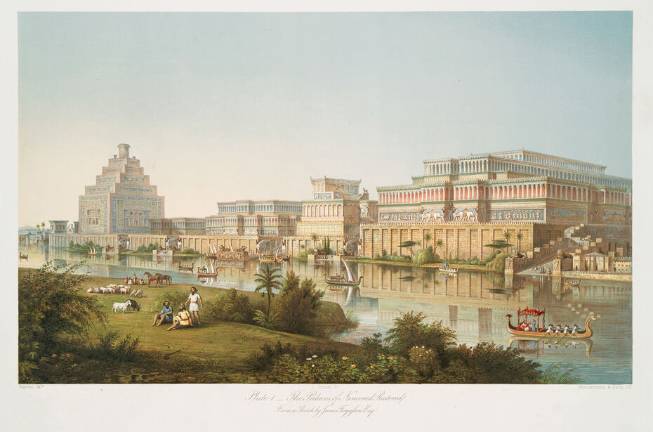 Ил. 3. Джеймс Фергюссон и Томас Бейнс. Вид дворца в Нимруде. 1853