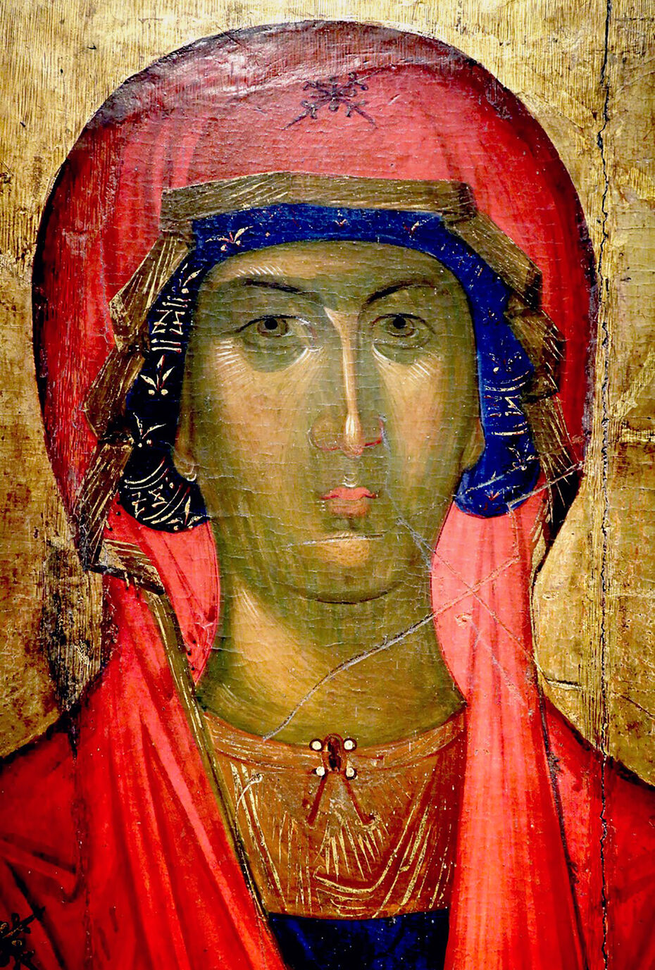 Ил. 5. Лик святой Марины. Деталь иконы. Святая Марина. Ок. 1400. Византия. Из церкви Св. Герасима в Аргостоли (Кефалиния). Дерево, темпера. 114,5 × 78. Византийский музей, Афины
