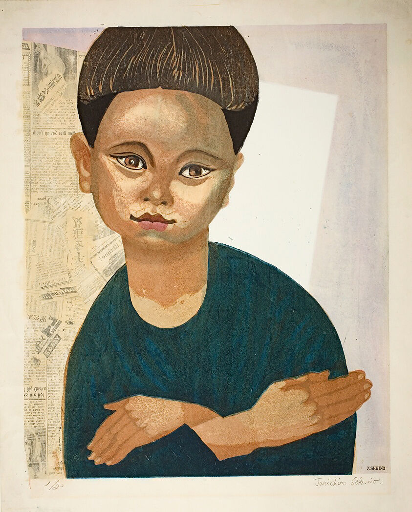 Ил. 10. Сэкино Дзюнъитиро. Сын художника. 1952. Цветная ксилография. 55,6 × 44,1. Чикагский институт искусств