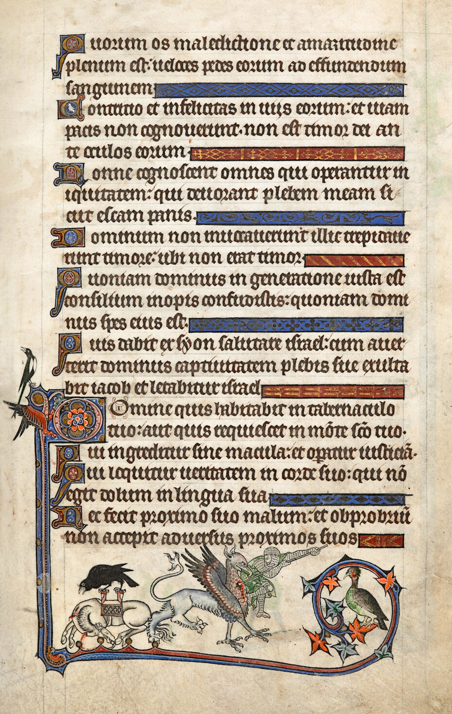 Ил. 16. Инициал D(omine). 1284–1316. Псалтирь Альфонсо. Пергамен. 24,3 × 16,5. Лондон/Вестминстер или Школа Восточной Англии. Британская библиотека, Лондон